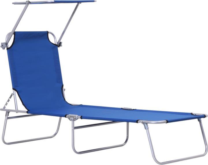 Actual product image Outsunny Sun lounger with sunshade (187 cm)