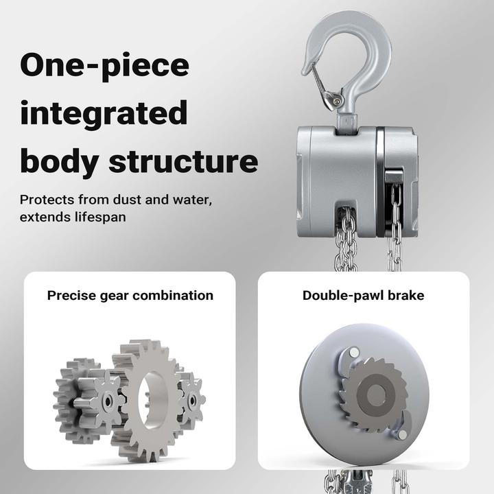 Immagine prodotto Wiltec Kettenzug bis 500kg Handkettenzug 3m Hubhöhe Tragmittel Hebezeug Hebelzug