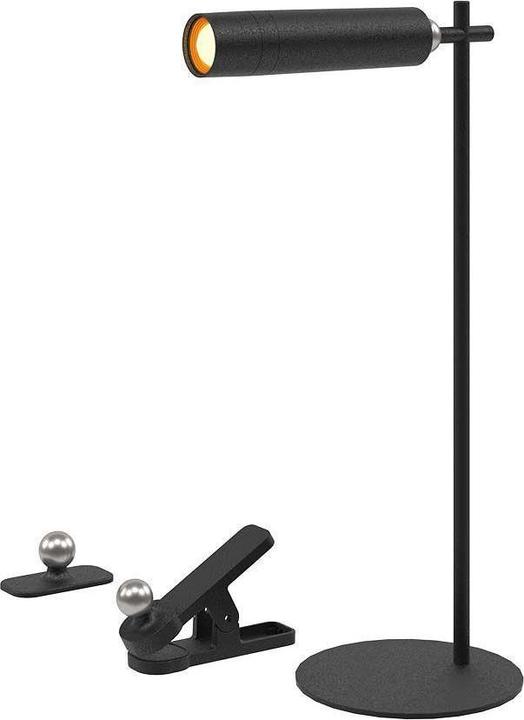 Produktbild V-TAC Lampka Biurkowa 4w1 37cm Kinkiet Klips Latarka 3W LED Czarna VT-7413 4000K 300lm (300 lm)