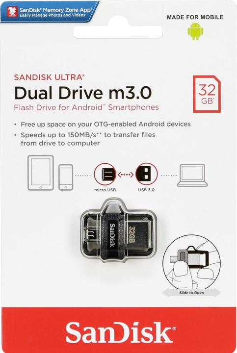 Actual product image SanDisk Ultra Dual Drive M3.0 (32 GB, USB 3.2, USB 2.0)