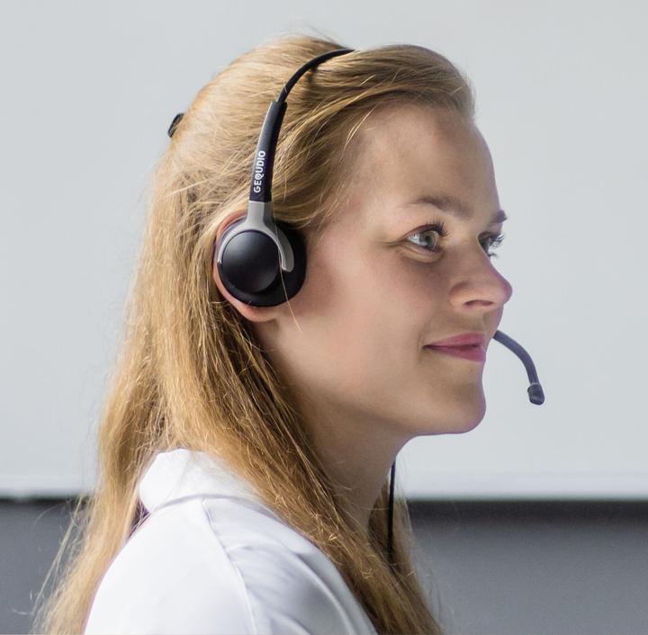 Actual product image Gequdio Headset 2-ear with 2.5mm jack compatible for Gigaset/Cisco-SPA/Panasonic (Cable)