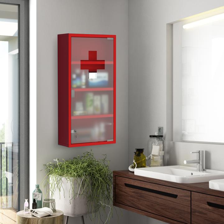 Immagine prodotto Homcom Armadietto dei medicinali con serratura (30 x 12 x 60 cm)
