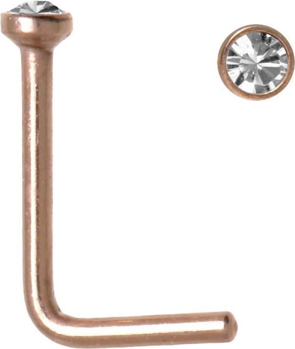 Produktbild Bijouteria Nasenpiercing (Chirurgenstahl 316L, PVD Beschichtung (goldfarbig), Premium Kristall)