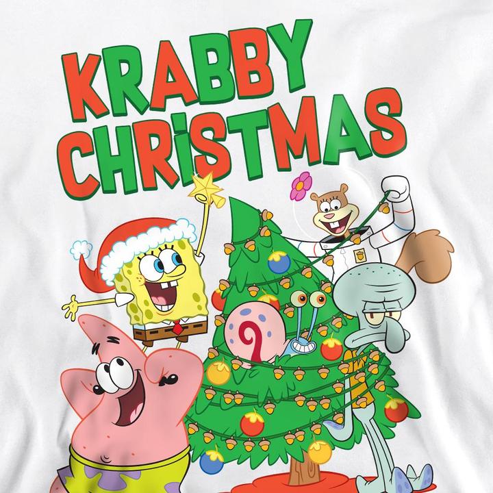 Actual product image Spongebob Squarepants Unisex Adult Decorating Christmas Tree Sweatshirt (L)