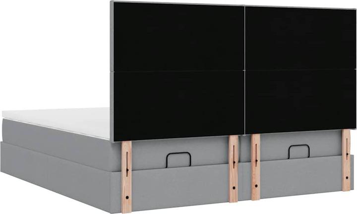 Produktbild VidaXL Ottoman-Bett mit Matratzen Hellgrau 160x200 cm Stoff (160 x 200 cm)
