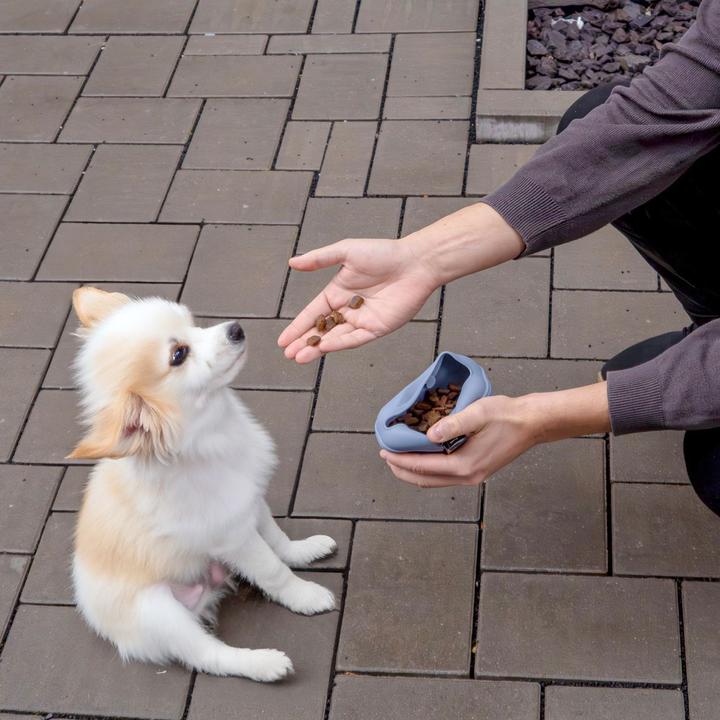 Image du produit Intirilife Kit chien bleu : sac à friandises en silicone & bouteille d'eau (Taille unique)