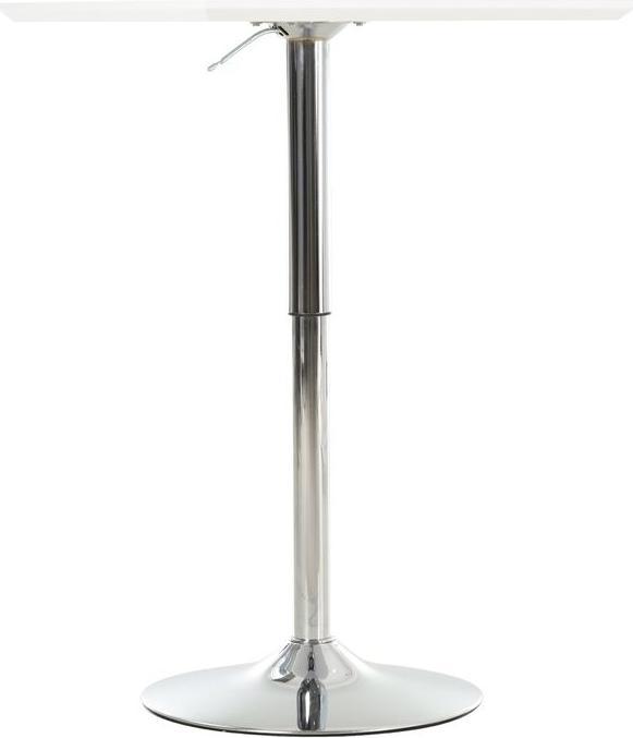 Image du produit Swisshandel24 Table haute, réglable en hauteur, carrée, acier blanc 60 x 60 x 71-92 cm