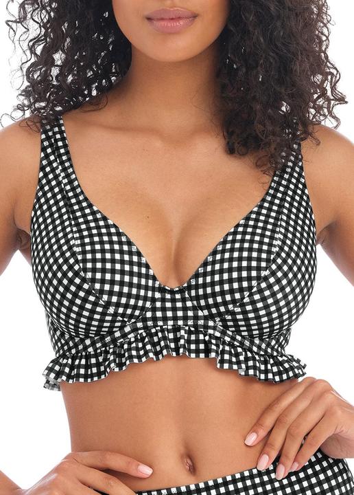 Actual product image 's underwired swimsuit top with straps check in (90 E)