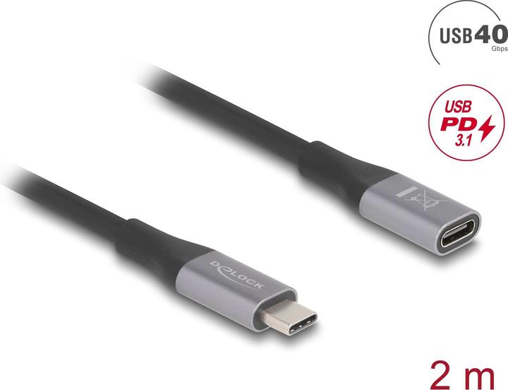 Actual product image Delock USB C – USB C (2 m, USB 4.0)