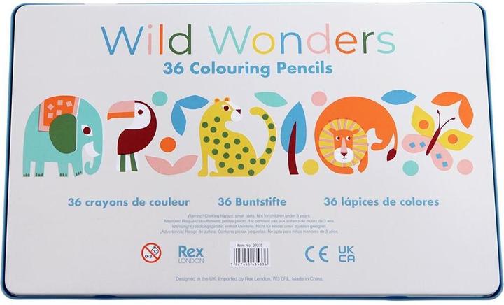 Produktbild Rex London schachtel mit 36 buntstiften wild wonders (Green, White, Blue, Red, Yellow, Black, 36 x)