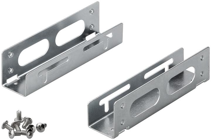 Image du produit Goobay Equerre de montage pour disque dur 3.5" sur 13,30cm (5,25"), Gris argenté