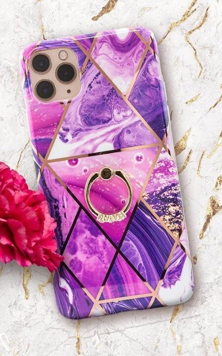 Image du produit Ambiance1 Coque iPhone 13 Pro - Hardcase Housse de protection Marbel Ring Lila No.21 (Apple iPhone 13 Pro)
