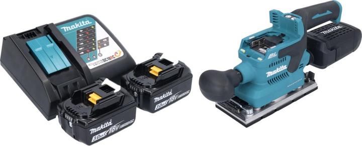 Produktbild Makita DBO 382 RF Akku Schwingschleifer 18 V 93 x 185 mm Brushless + 2x Akku 3,0 Ah + Ladegerät (200 W)