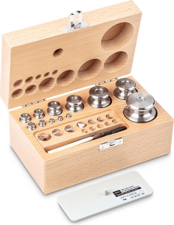 Image du produit Kern 343-05 M1 Jeu de poids, 1 mg - 500 g Acier inoxydable, dans un étui en bois (343-05)