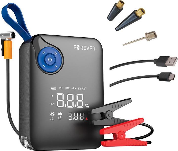 Forever jump starter 4in1 JS-400 7200mAh black-blue (600 A, 7200 mAh)