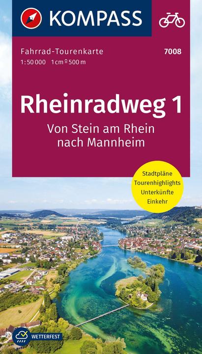 Produktbild Fahrrad-Tourenkarte Rheinradweg 1 1:50.000