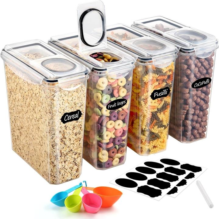 Image du produit Yashe ‎4-teiliges Vorratsdosen Set mit 16 Etiketten (14.80 l)