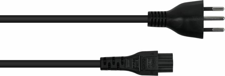 Image du produit Kabelmeister Câble d'alimentation Suisse Prise secteur type J (SEV 1011) sur prise trèfle C5, noir, 0,75m (1.80 m)