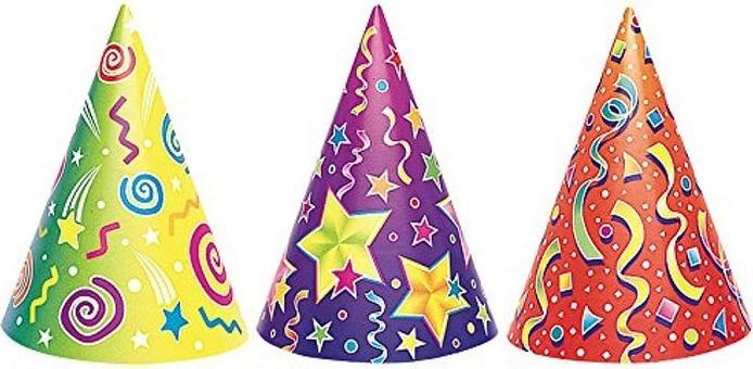 Actual product image Unique Party Cone Party Hats (Pack of 6)