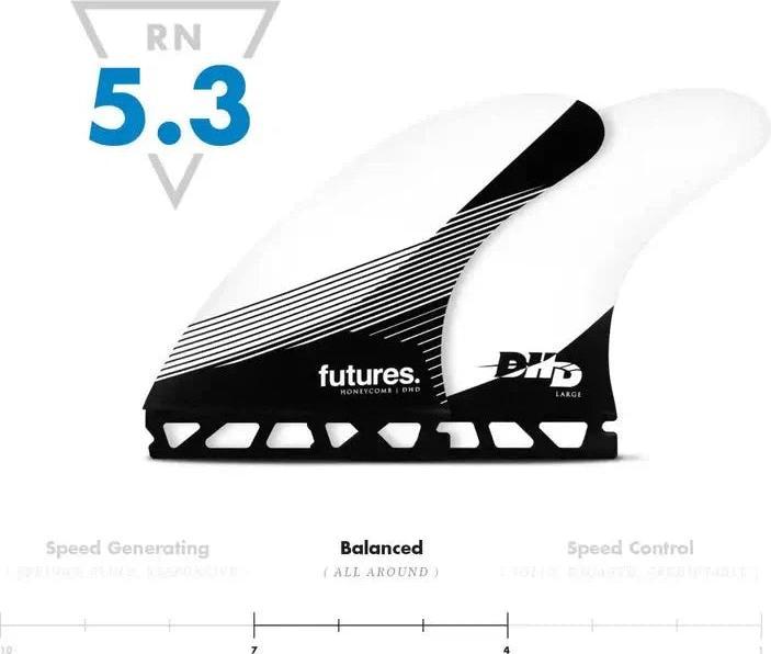 Actual product image Futures Thruster Fin Set DHD Honeycomb Large