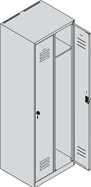 Actual product image C+P CP Locker Classic Plus light grey 080000-20-S10000, 2 lockers 60.0 x 50.0 x 185.0 cm (60 cm, 185 cm)