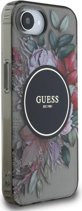 Image du produit Guess Case IML Flowers MagSafe for iPhone 16e black (Apple iPhone 16e)