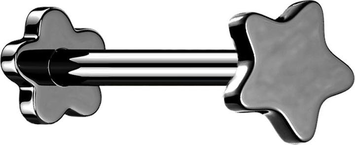 Produktbild Star Piercing Micro Threadless Labret Blume schwarz Stern (ohne Messing, Titan G23)