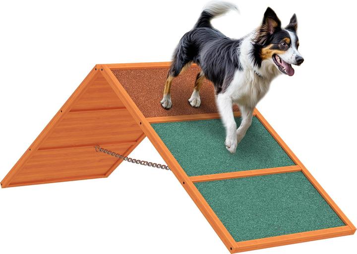 Produktbild PawHut Hunde Agility Steg Tannenholz Orange (Agility)