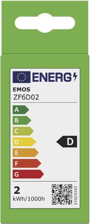 Label énergétique Emos Ampoule LED filament Mini Globe / E27 / 1,8 W (25 W) / 250 lm / Blanc chaud (E27, 1.80 W, 250 lm, 1 x, D)
