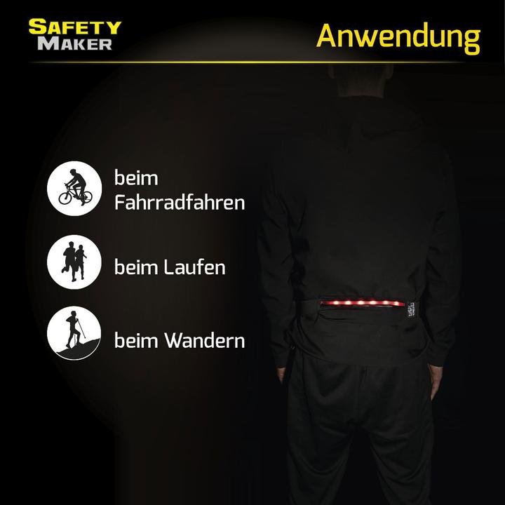 Image du produit SafetyMaker Sac banane LED noir/rouge