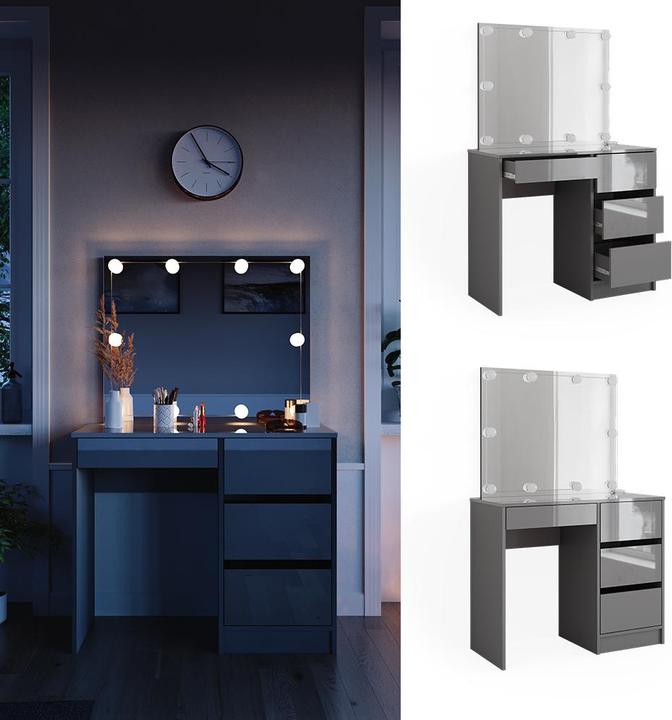 Actual product image Vicco Sherry with stool and lighting (90 x 75 x 40 cm)