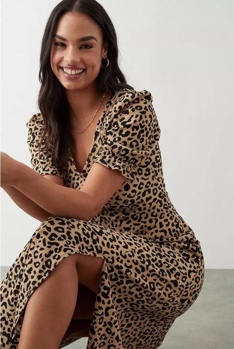 Produktbild Dorothy Perkins Womens/Ladies Leopard Print Short-Sleeved Midi Dress (42 D)