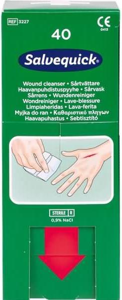 Actual product image Salvequick Wound cleanser sterile physiological saline solution (40 x)