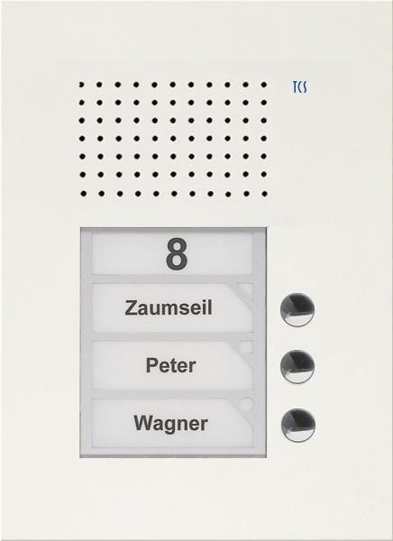 Immagine prodotto TCS PUK03/1-WS Stazione audio frontale 3 pulsanti a 1 colonna UP bianco