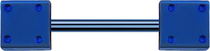 Actual product image Star Piercing Micro barbell dark blue with cube (Surgical steel 316L)