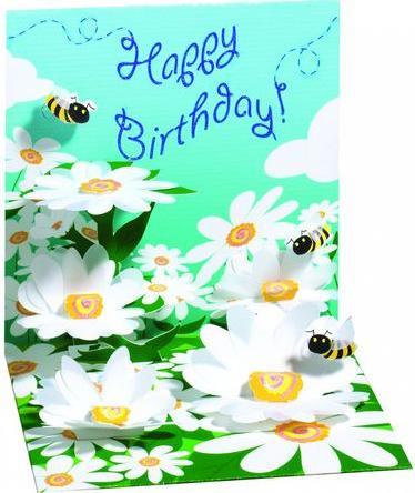 Immagine prodotto Up with paper Biglietto di compleanno in carta pop-up motivo fiori e api