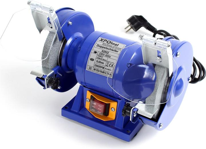 Actual product image Wiltec XPOtool Bench Grinder 150W Grinding Discs Ø 125mm with Coarse and Fine Grinding Disc (Bench grinder, 150 W)