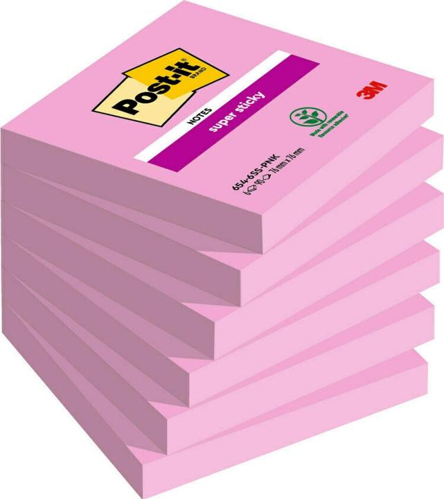 Produktbild Post-it Super Sticky Haftnotizen extrastark pink 6 Blöcke (76 x 76 mm)