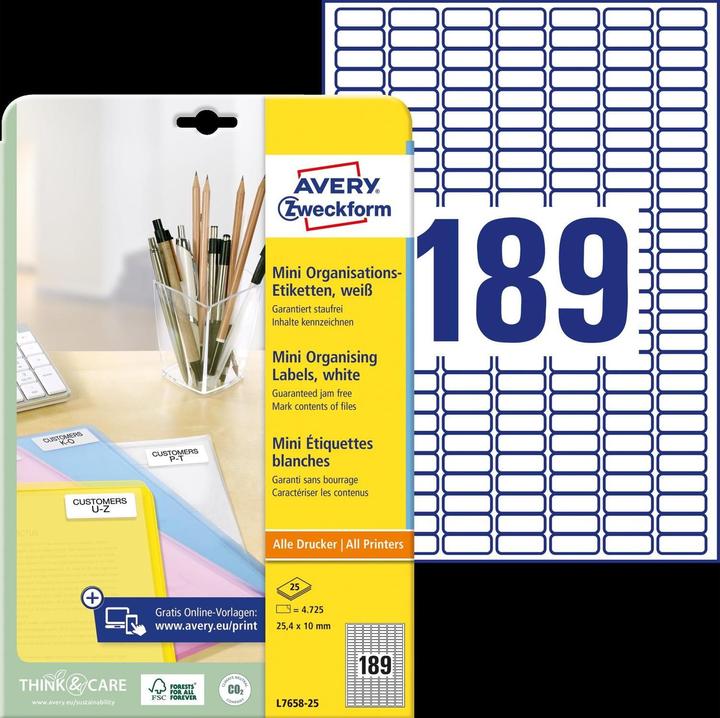 Image du produit Avery Mini étiquettes d'organisation