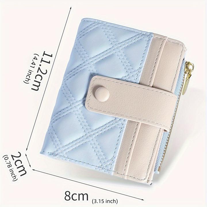 Produktbild Only-Bags.Store Neue gesteppte Brieftasche mit Reissverschlusstasche und Schnallenverschluss, perfekt für Geschenke