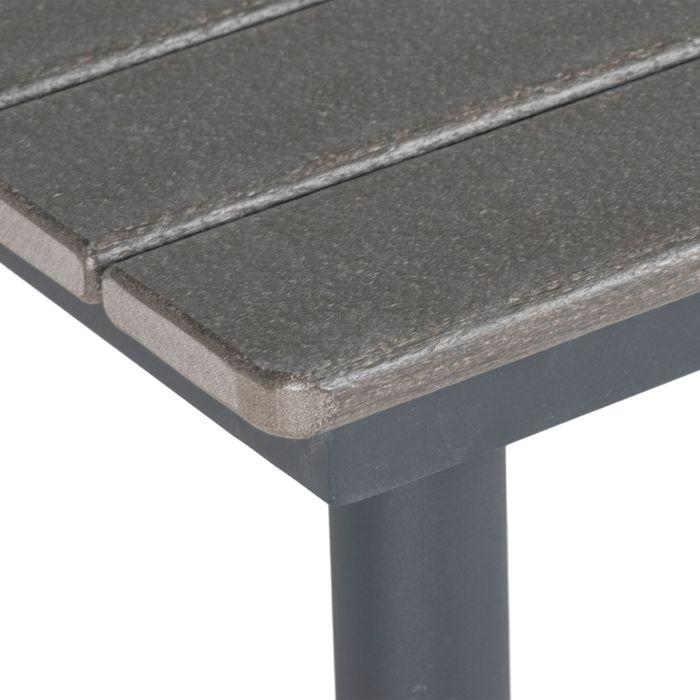 Image du produit Swisshandel24 Table de jardin table à manger 4 personnes trou de parapluie cadre à lattes HDPE gris foncé (90 cm)