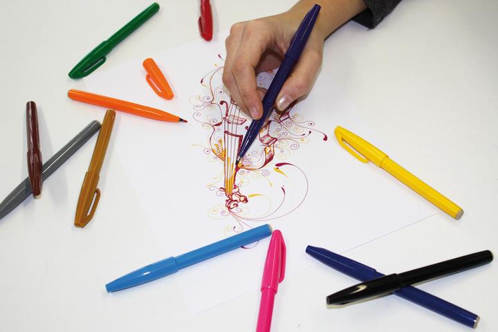Actual product image Pentel Fibre pen Sign Pen (Blue, 1 x)