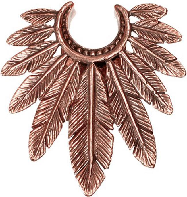 Produktbild Star Piercing Sattel rosegold mit Federn (Messing, Bronze)