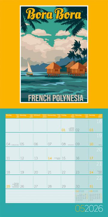 Produktbild Vintage Voyage - Reiseposter - Kalender 2026 - 30x30 (30 x 30 cm, Harter Einband, Deutsch, Französisch, Englisch)