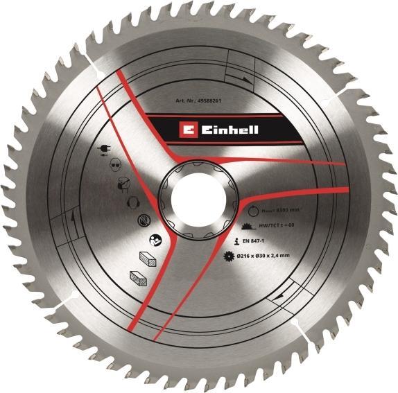 Actual product image Einhell Stationary Saw Accessory, TCT circ saw blade 216x30 T60