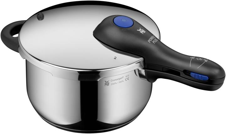 Produktbild WMF Schnellkochtopf 3tlg 4,5+3l grosses Kochsignal Perfect Plus Induktion (22 cm, Pfannenset + Topfset, Edelstahl)