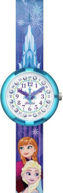 Actual product image Flik Flak Disney Frozen Elsa & Anna (Analogue wristwatch, Swiss made, 32 mm)