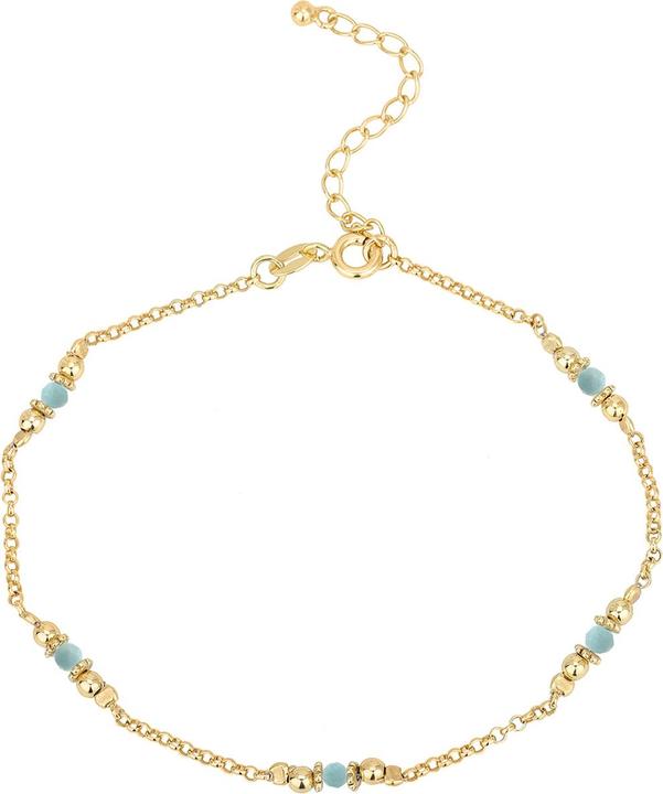 Immagine prodotto Leyda Bracciale di chevill de amazonite (Pietra, Argento 925, placcato oro 750 / oro 18 K, 26 cm)