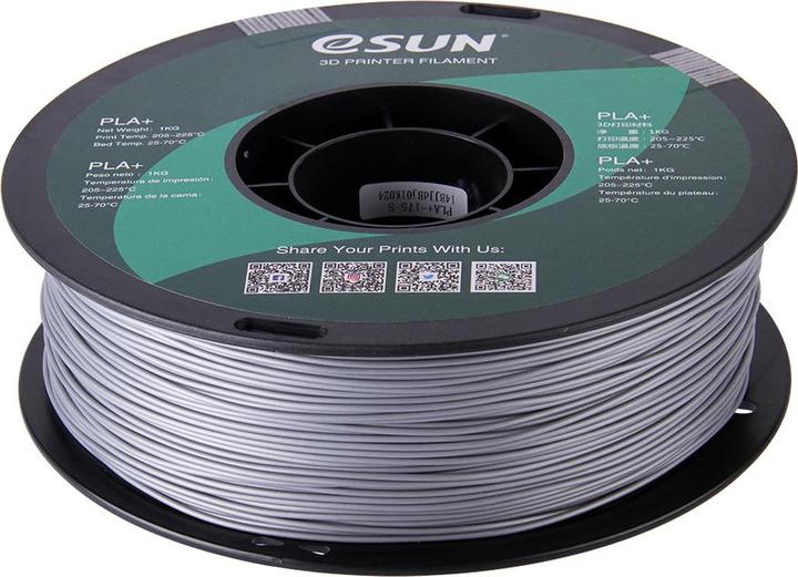 Image du produit eSUN Filament PLA+ 1,75mm Silver 1kg 3D (PLA, 1.75 mm, 1000 g, Argent)