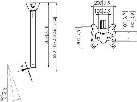 Actual product image Vogels Ceiling mount PFC 585 Silver (Ceiling, 43", 15 kg)